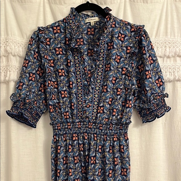 Floral Blue Maxi Dress - Picture 1 of 8